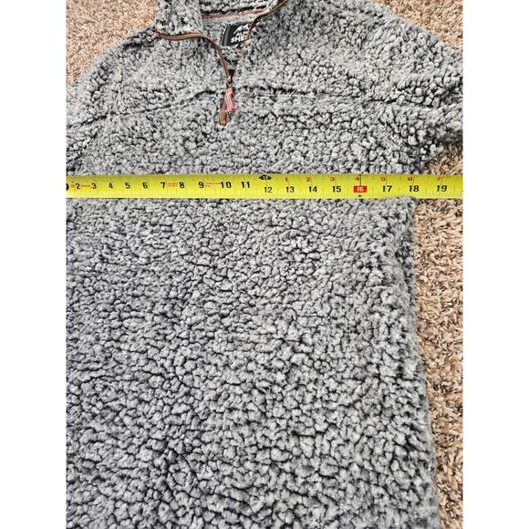 Alpine Sherpa 1/4 Zip Pullover Jacket Tribal Men's Size S Gray Cabincore Winter - Picture 6 of 8